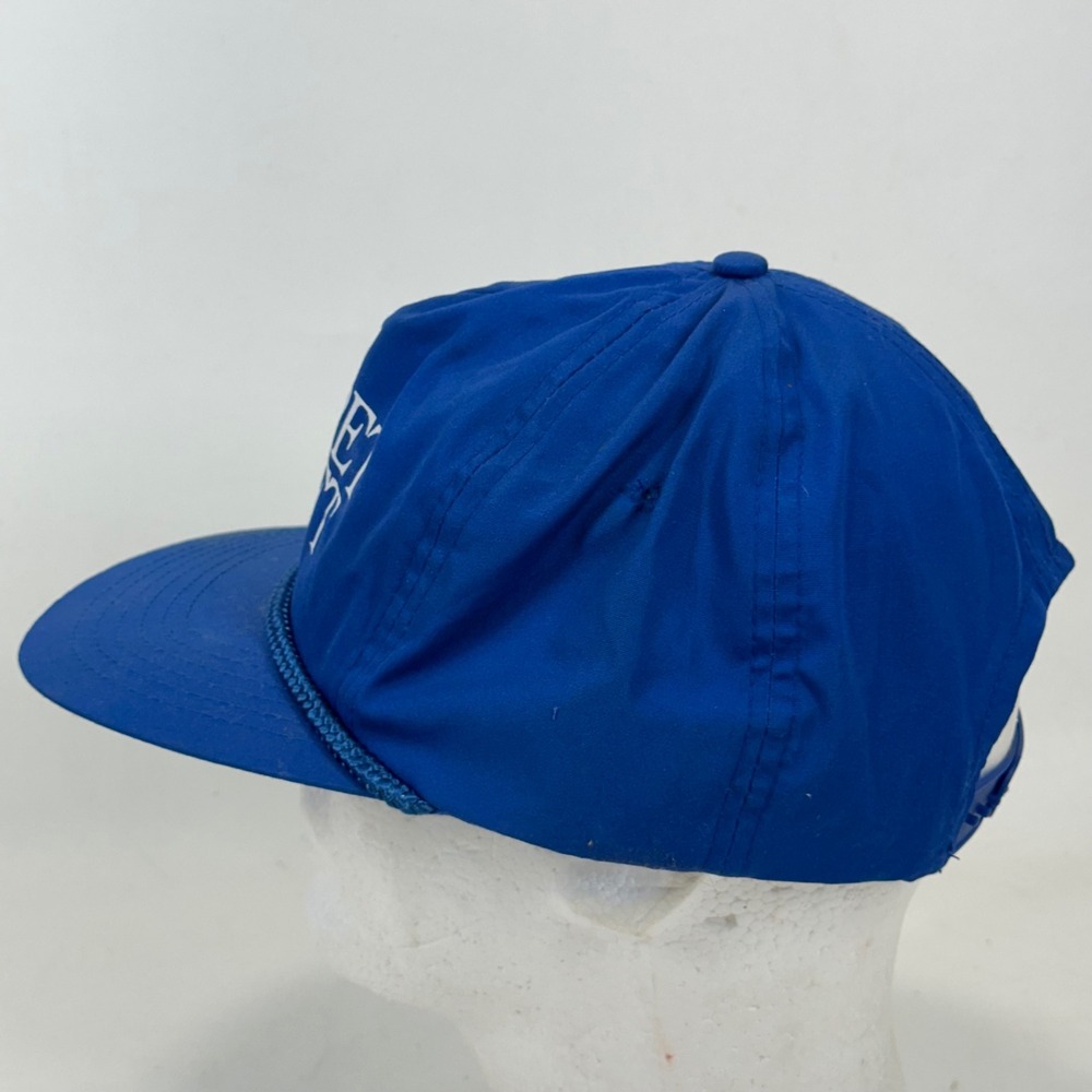 Vintage Carpet Craft Blue Snapback Hat Rope Brim Designer Award Cap Mens - Picture 3 of 7